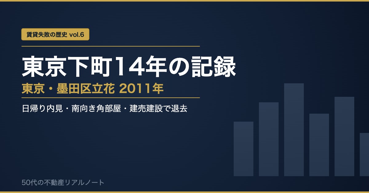 賃貸失敗の歴史 vol.6 東京下町14年の記録 アイキャッチ画像
